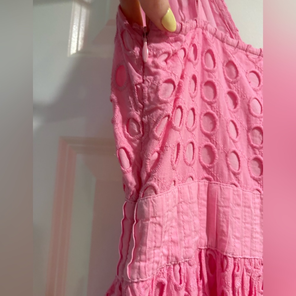 SOLID & STRIPED Pink Eyelet Dress Size S Summer Cottagecore - Picture 4 of 9